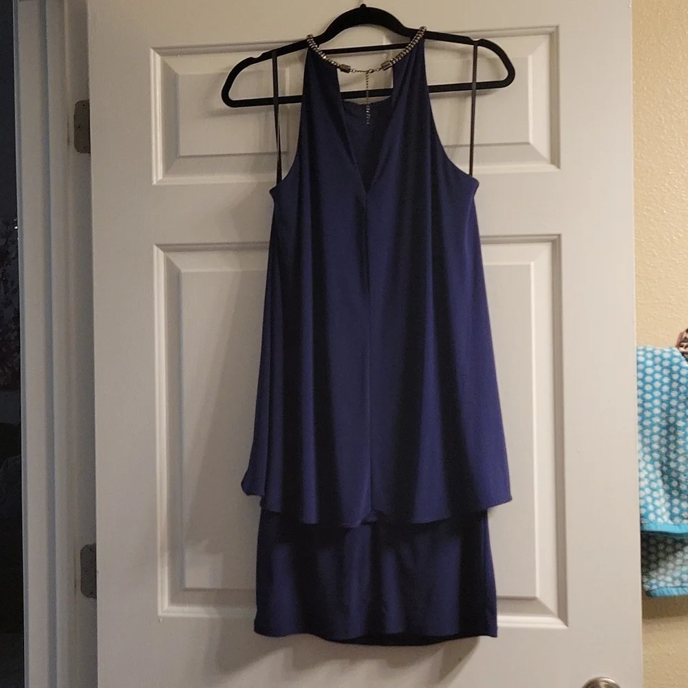 Betsy & Adam Navy Halter Dress - Picture 2 of 5